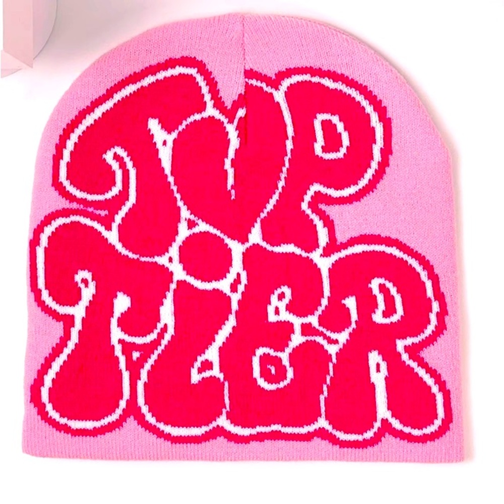 Hot pink “Top tier” winter hat